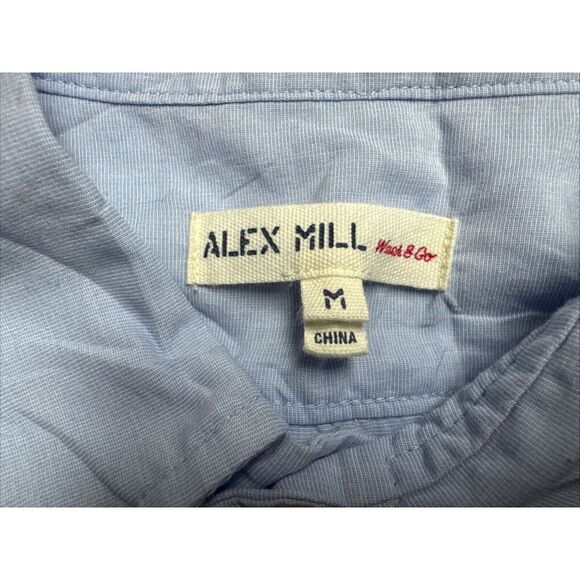 Alex Mill Wash & Go Shirt Mens Sz Med Light Blue Long Sleeve Button Up Casual - Picture 2 of 6